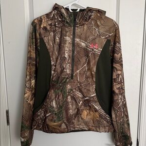 Under Armour Brown Camo Jacket with Pink Logo